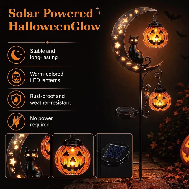 Alt view image 4 of 7 - 2 Pcs Solar Halloween Lights Outdoor Decorations