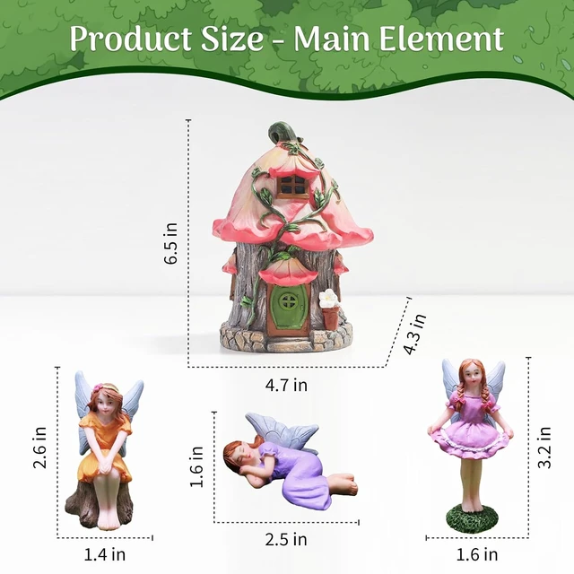 Alt view image 2 of 6 - 115 Pcs Mini Fairy Garden House Kit Outdoor Accessories & Supplies Decor