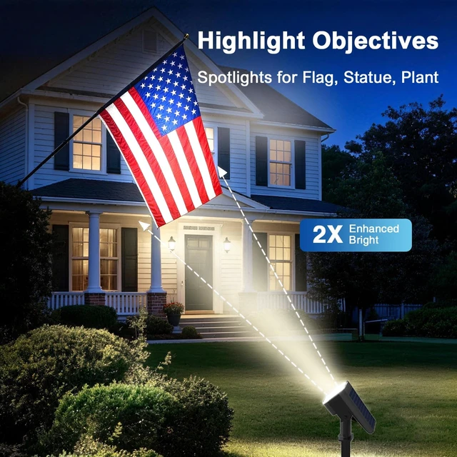Alt view image 2 of 7 - 6 Pack Waterproof Solar Spotlights Outdoor with Focus Beam