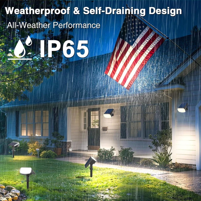 Alt view image 5 of 7 - 6 Pack Waterproof Solar Spotlights Outdoor with Focus Beam