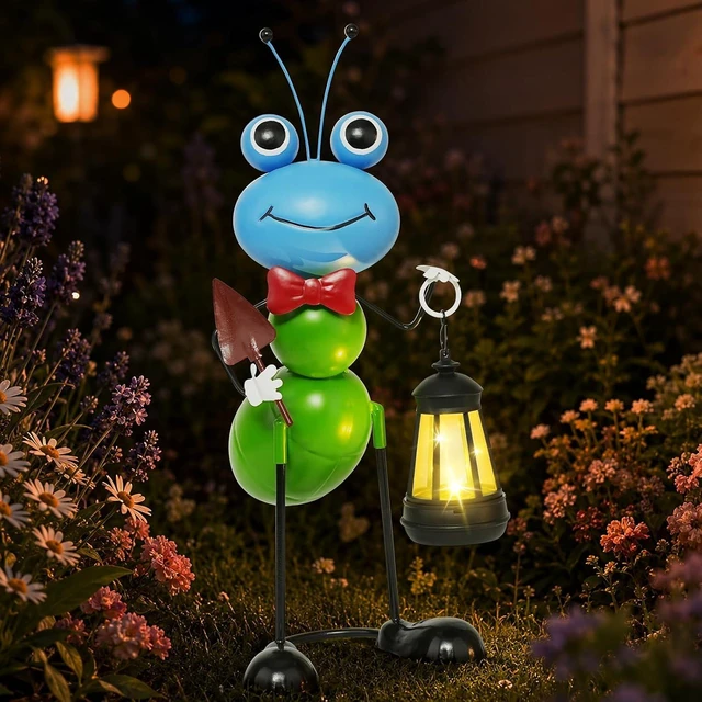 Main image of 15.3 Inch Solar Ant Garden Statue with Lantern Waterproof Metal Outdoor Light for Yard, Patio, Lawn, Porch & Pathway, Garden Gift for Women, Mom & Grandma (Blue)