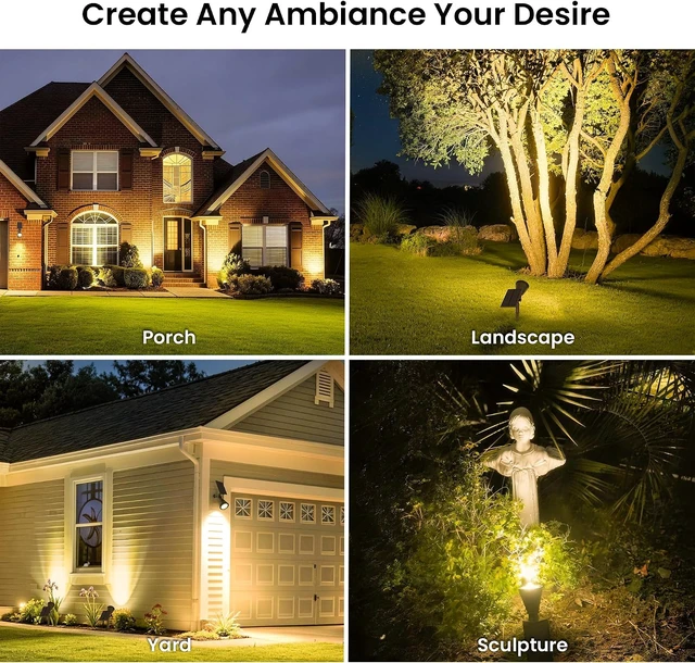 Alt view image 5 of 7 - 6 Pack Waterproof Solar Spot Lights Outdoor with Focus Beam