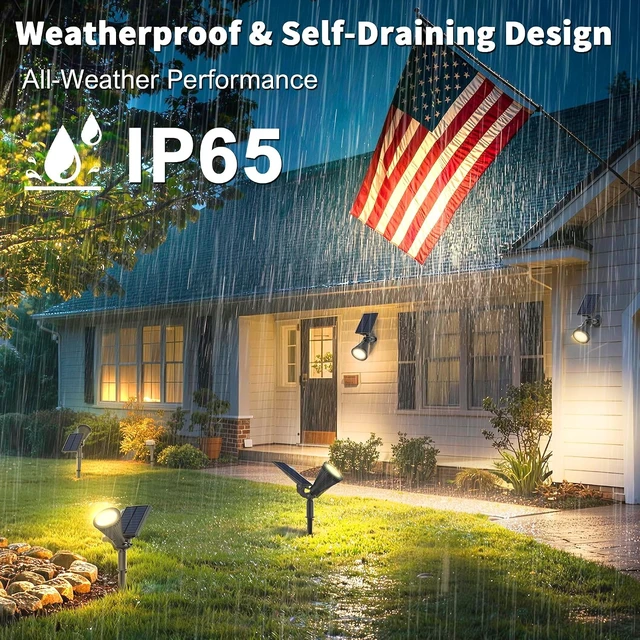 Alt view image 6 of 7 - 6 Pack Waterproof Solar Spot Lights Outdoor with Focus Beam