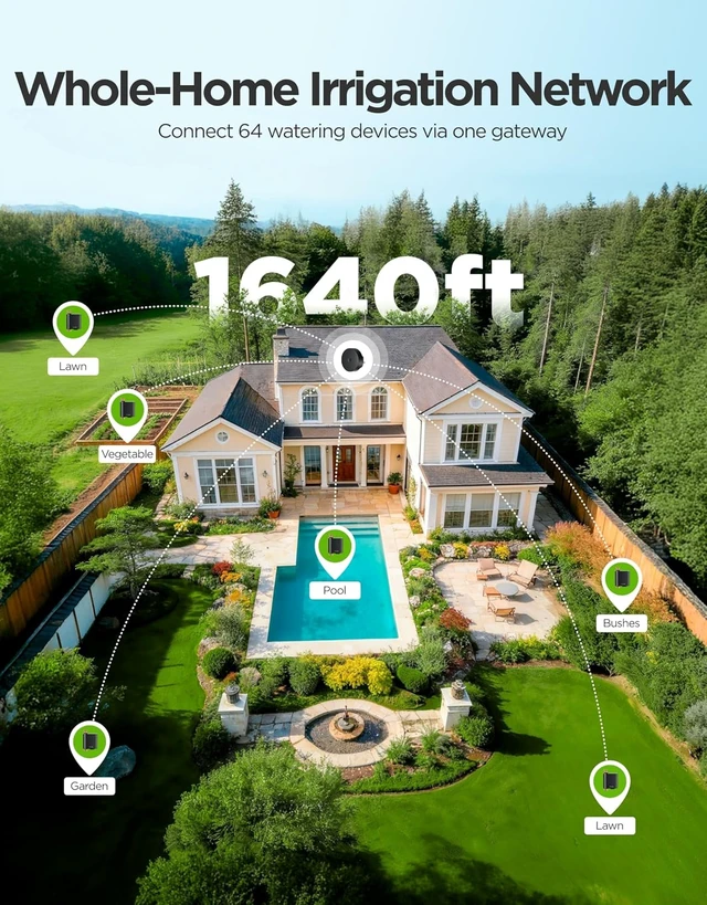 Alt view image 3 of 7 - H5901 Smart WiFi Sprinkler Timer 1 Water Outlet with Gateway