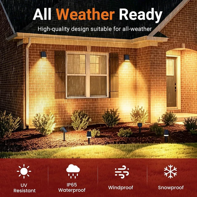 Alt view image 5 of 6 - 12 Pack Warm White Waterproof Solar Spot Lights Outdoor