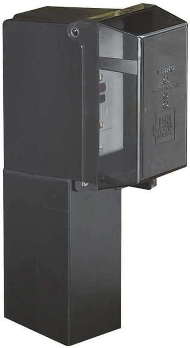 Main image of GPD19B-1 Gard-N-Post 19.5-Inch Black Low-Profile Outdoor Landscape Lighting Post Enclosure with Outlet Cover, 1-Pack
