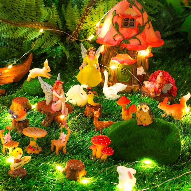 Alt view image 3 of 6 - Mushroom & Animal Fairy House Garden Kit Figurines Summer Decor, Beauty