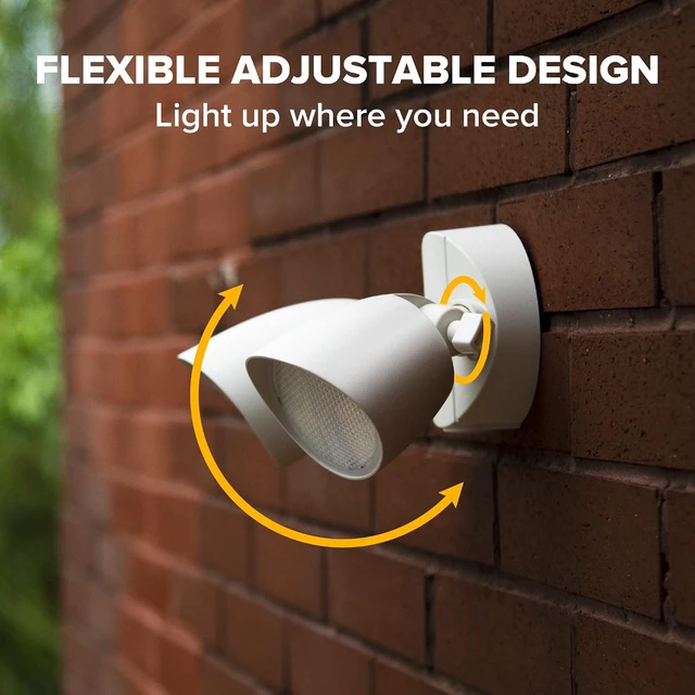 Alt view image 7 of 7 - 2 Pack 28 LED Dual-Head Outdoor Floodlight 2500 Ln, 32 Watt Full Metal Waterproof Security Wall Light for Patio, Garden & Yard, White
