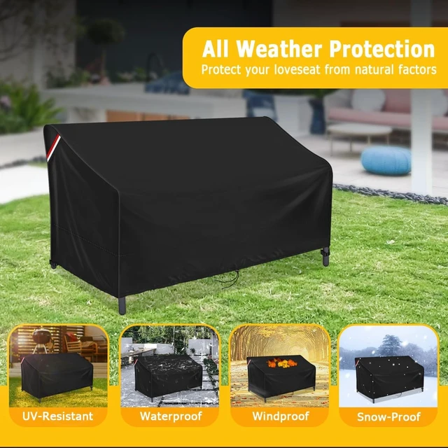 Alt view image 5 of 6 - 95" L x 40" W x 35" H Waterproof Outdoor Loveseat Glider Cover