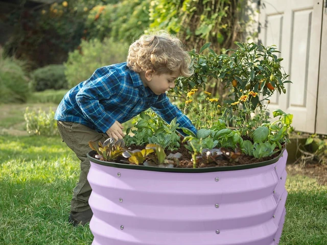Alt view image 5 of 6 - 2 Pack, 4×2×1 Ft Galvanized Raised Garden Beds Large Outdoor Metal Planter Box for Vegetables, Flowers & Gardening (Lavender)