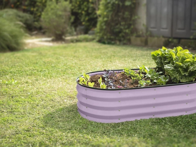 Alt view image 6 of 6 - 2 Pack, 4×2×1 Ft Galvanized Raised Garden Beds Large Outdoor Metal Planter Box for Vegetables, Flowers & Gardening (Lavender)