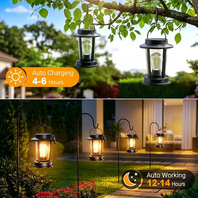 Alt view image 4 of 7 - Waterproof Solar Lanterns Bright Hanging Outdoor Lights