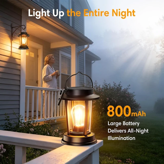 Alt view image 7 of 7 - Waterproof Solar Lanterns Bright Hanging Outdoor Lights