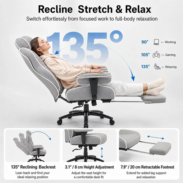 Alt view image 3 of 7 - 400 Lbs Big & Tall Office Chair with Executive Lumbar Support