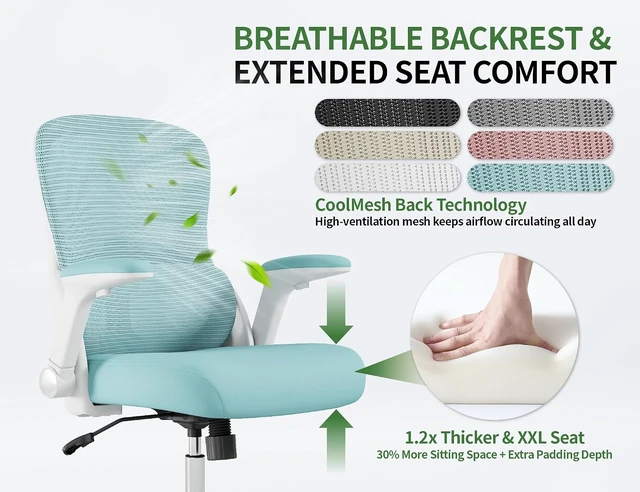 Alt view image 3 of 7 - 400 Lb Ergonomic Mesh Office Chair Comfy Desk Chair with Lumbar Support