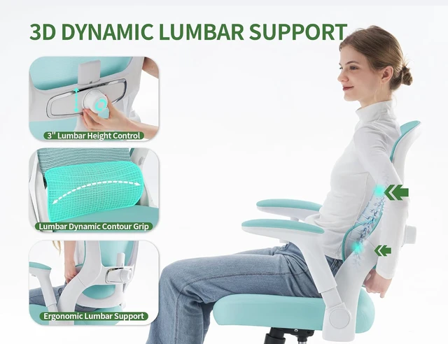 Alt view image 4 of 7 - 400 Lb Ergonomic Mesh Office Chair Comfy Desk Chair with Lumbar Support