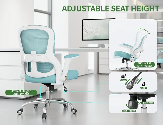 Alt view image 7 of 7 - 400 Lb Ergonomic Mesh Office Chair Comfy Desk Chair with Lumbar Support