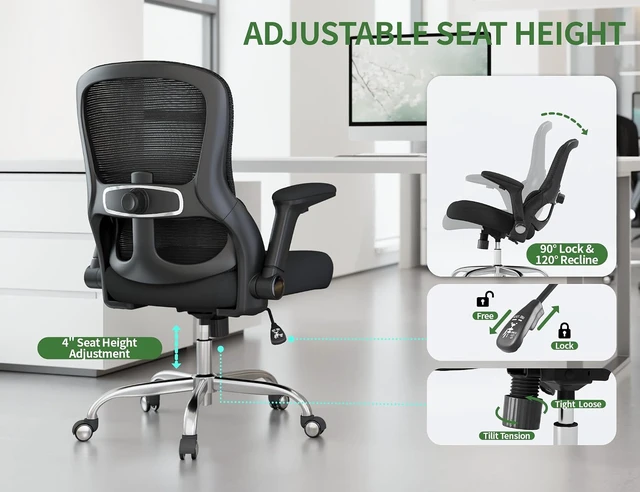 Alt view image 4 of 7 - 400 Lb Mesh Ergonomic Office Chair Comfy Desk Chair with Lumbar Support