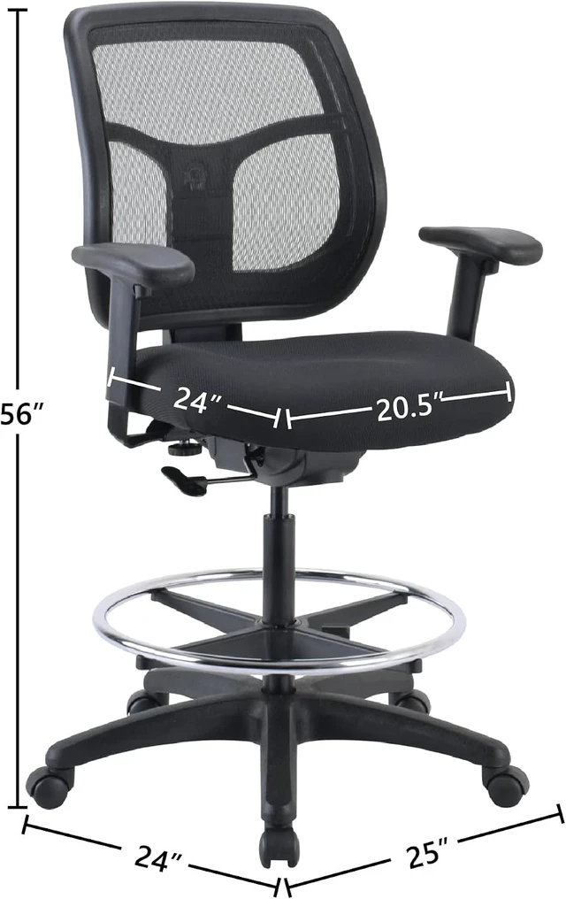 Alt view image 3 of 7 - Apollo Black Drafting Stool by Seating