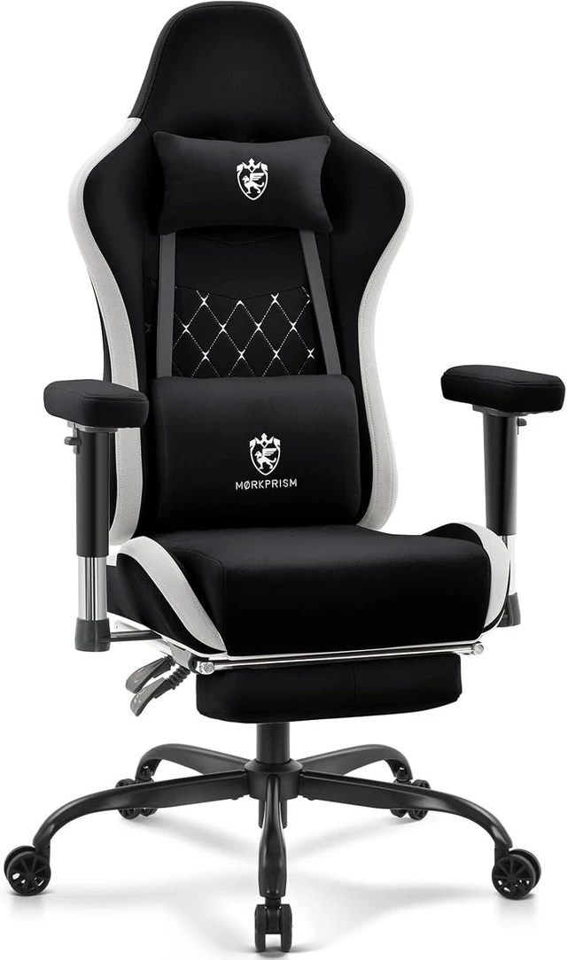 Main image of Black & Grey Gaming Office Chair with Massage & Gel Pad