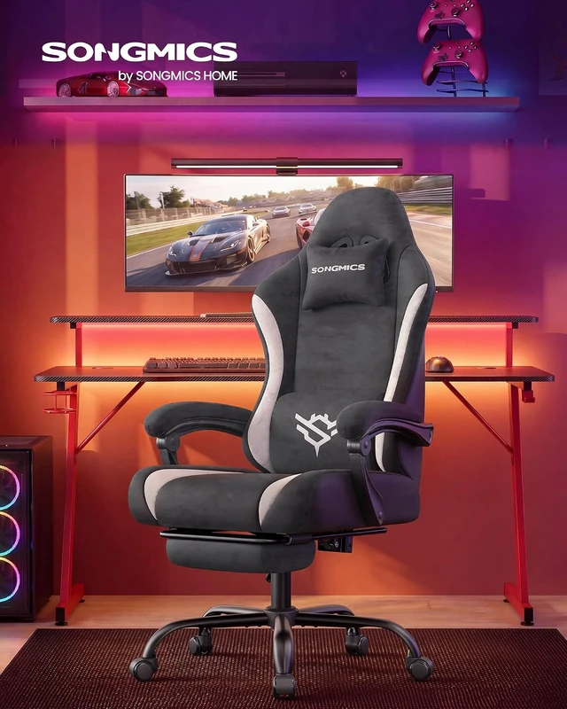 Alt view image 2 of 7 - Ergonomic Gaming Computer Chair with Footrest