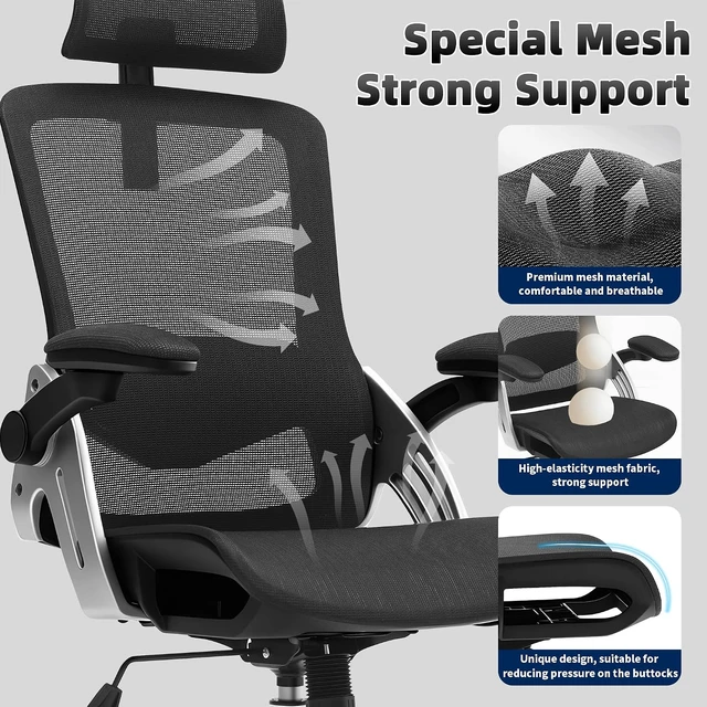 Alt view image 5 of 7 - Mesh Office Desk Chair with 3D Armrests Computer Chair