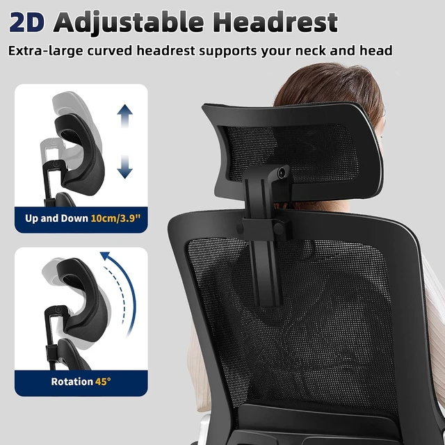 Alt view image 7 of 7 - Mesh Office Desk Chair with 3D Armrests Computer Chair