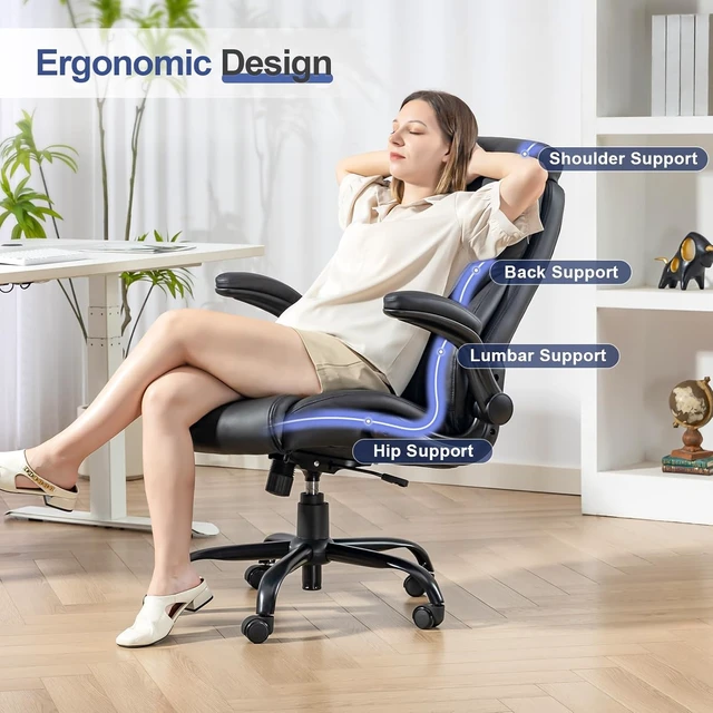 Alt view image 4 of 7 - 400 Lbs Heavy Duty Big & Tall High Back Leather Office Chair