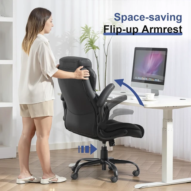 Alt view image 5 of 7 - 400 Lbs Heavy Duty Big & Tall High Back Leather Office Chair