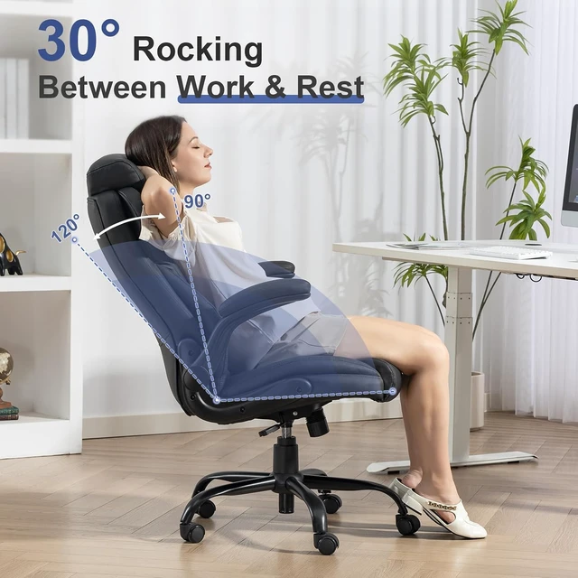 Alt view image 7 of 7 - 400 Lbs Heavy Duty Big & Tall High Back Leather Office Chair