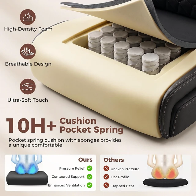 Alt view image 5 of 7 - Executive High Back Office Chair with Inflatable Lumbar Support