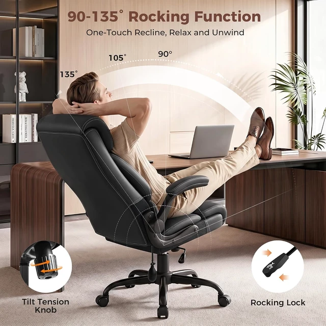Alt view image 6 of 7 - Executive High Back Office Chair with Inflatable Lumbar Support