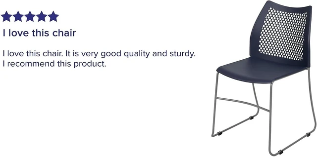 Alt view image 5 of 7 - Set of 5 Navy Hercules Series Contoured Lobby Chairs Ergonomic Stacking Office Chairs with Air-Vent Honeycomb Backs