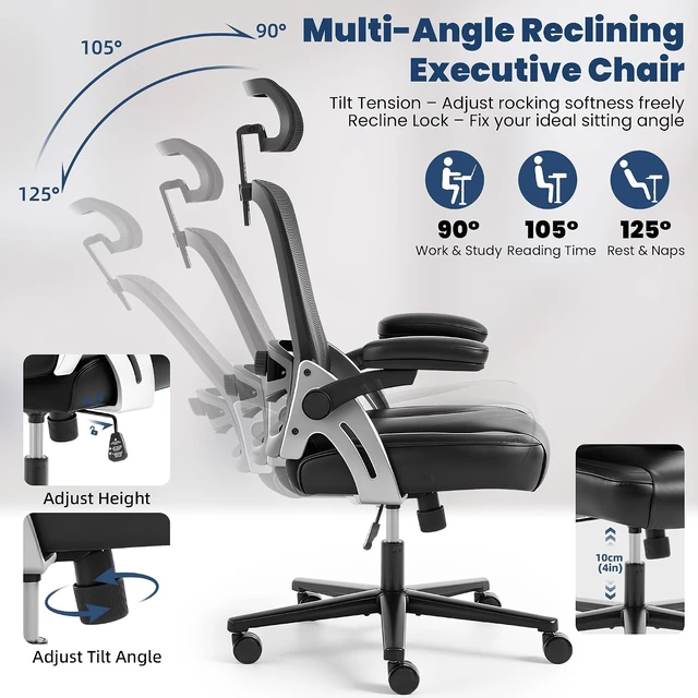 Alt view image 3 of 7 - 500 Lbs Big & Tall Ergonomic Office Chair Home Office Computer Desk Chair