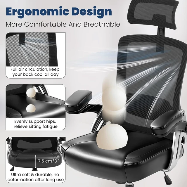 Alt view image 6 of 7 - 500 Lbs Big & Tall Ergonomic Office Chair Home Office Computer Desk Chair