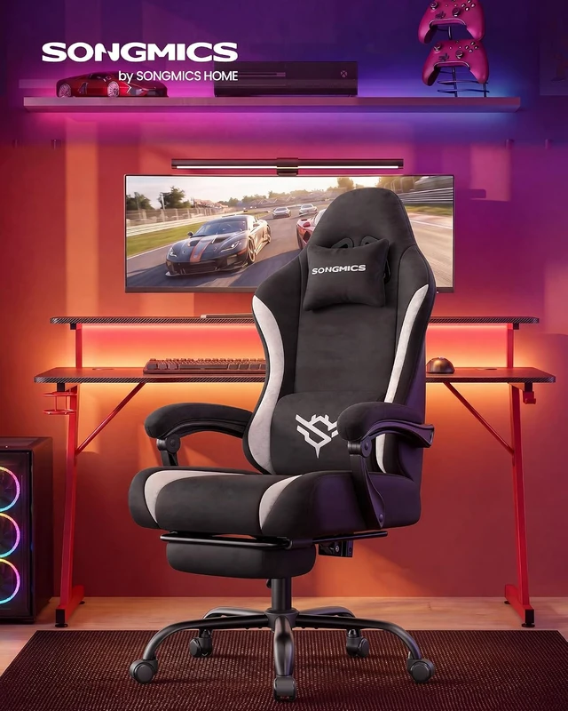 Alt view image 3 of 7 - Ergonomic Gaming Desk Chair with Pocket Spring Cushion