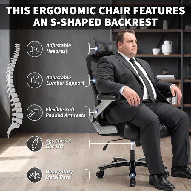 Alt view image 5 of 7 - 600 Lbs Heavy Duty Big & Tall Executive Office Chair