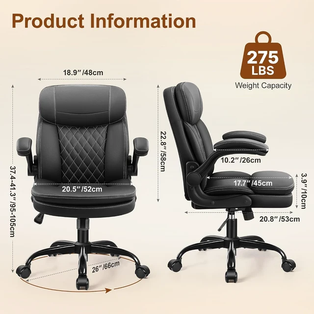 Alt view image 2 of 7 - Ergonomic Office Desk Chair with Unique Dual-Layer Support