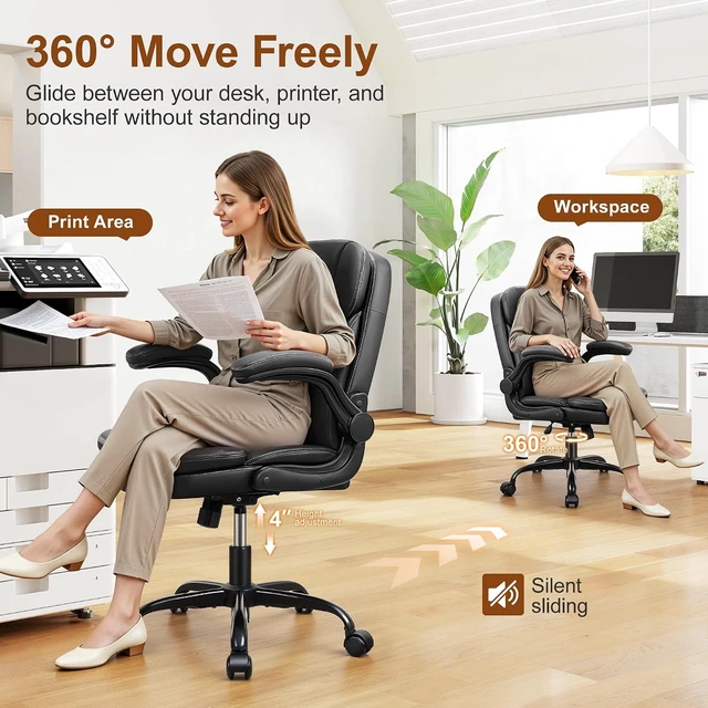 Alt view image 4 of 7 - Ergonomic Office Desk Chair with Unique Dual-Layer Support