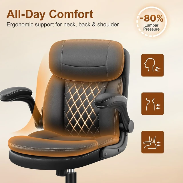 Alt view image 5 of 7 - Ergonomic Office Desk Chair with Unique Dual-Layer Support