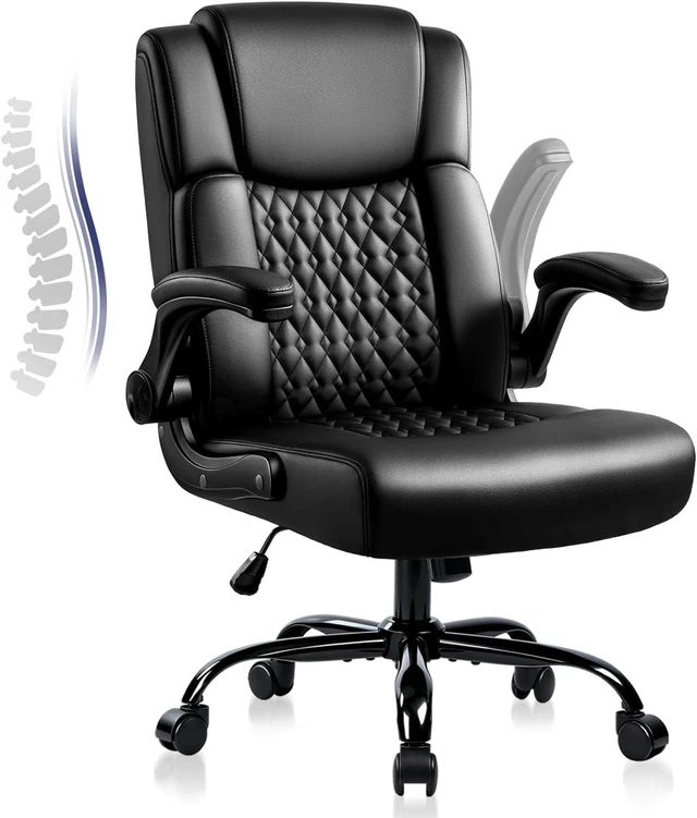 Main image of Dwanbridge Ergonomic Leather Executive Office Chair with Lumbar Support