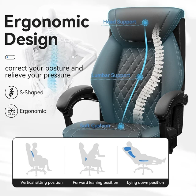 Alt view image 7 of 7 - Executive Chair with Footrest for Office
