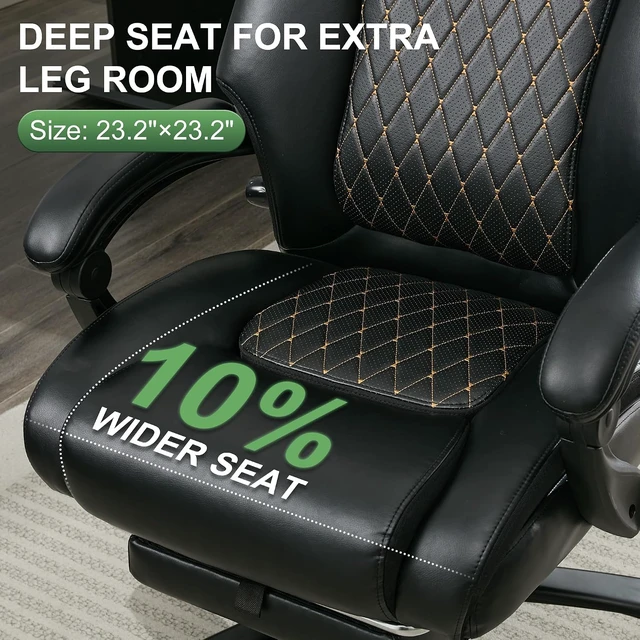 Alt view image 7 of 7 - 500 Lbs Executive Office Chair with Footrest & Adjustable Lumbar Support