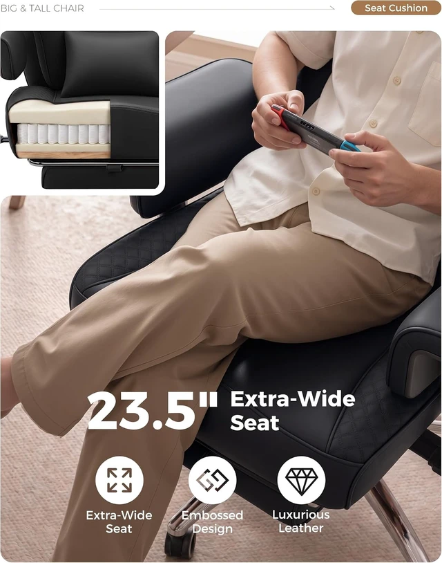 Alt view image 3 of 7 - High Back Big & Tall Ergonomic Office Desk Chair