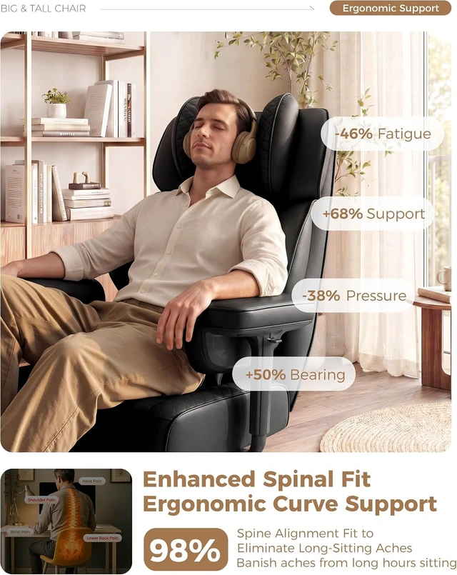 Alt view image 5 of 7 - High Back Big & Tall Ergonomic Office Desk Chair