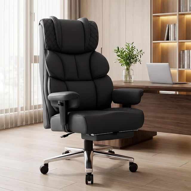 Alt view image 2 of 7 - 400 Lbs Executive Big & Tall Office Desk Computer Chair
