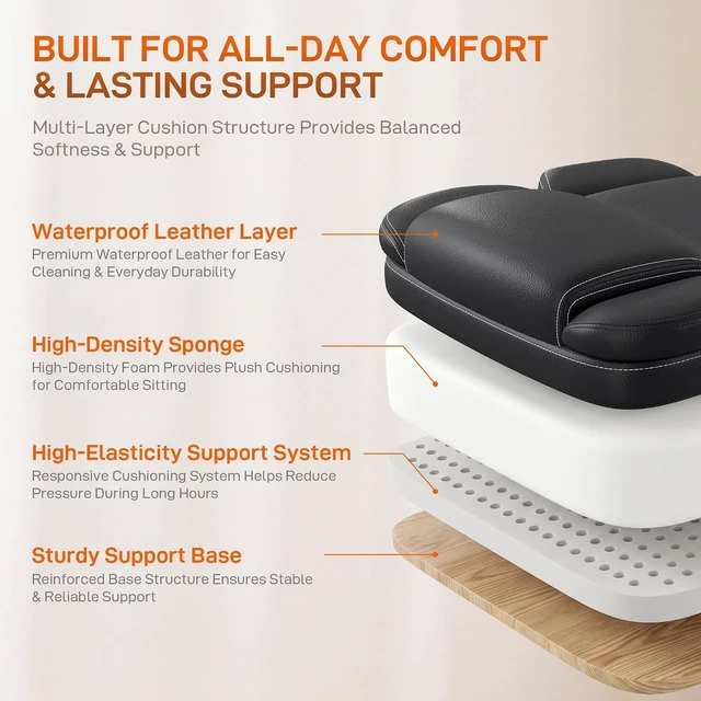 Alt view image 6 of 7 - Black Ergonomic Executive Office Chair with Foot Rest Computer Desk Chair
