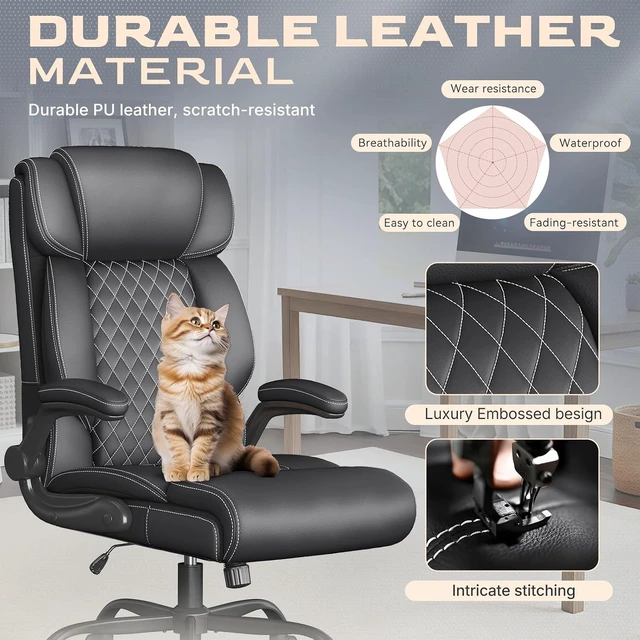 Alt view image 3 of 7 - Black Executive High Back Big & Tall Office Chair