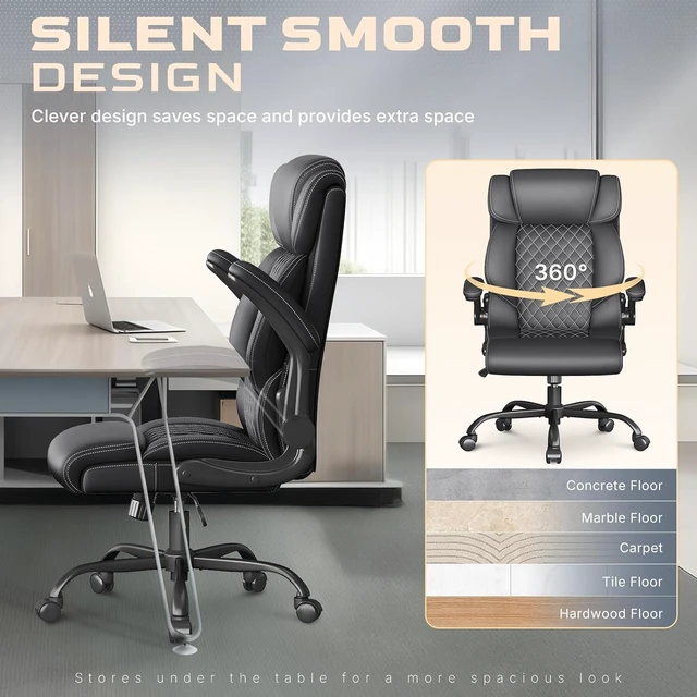 Alt view image 4 of 7 - Black Executive High Back Big & Tall Office Chair