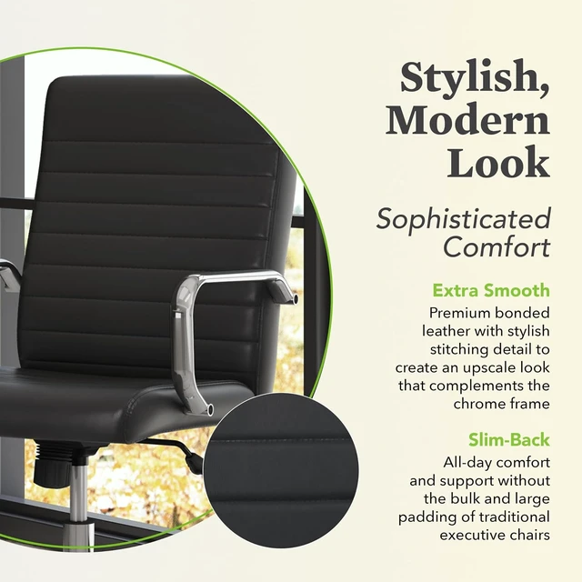 Alt view image 6 of 7 - Sadie Comfy Ergonomic Executive Office Chair Black Desk Chair